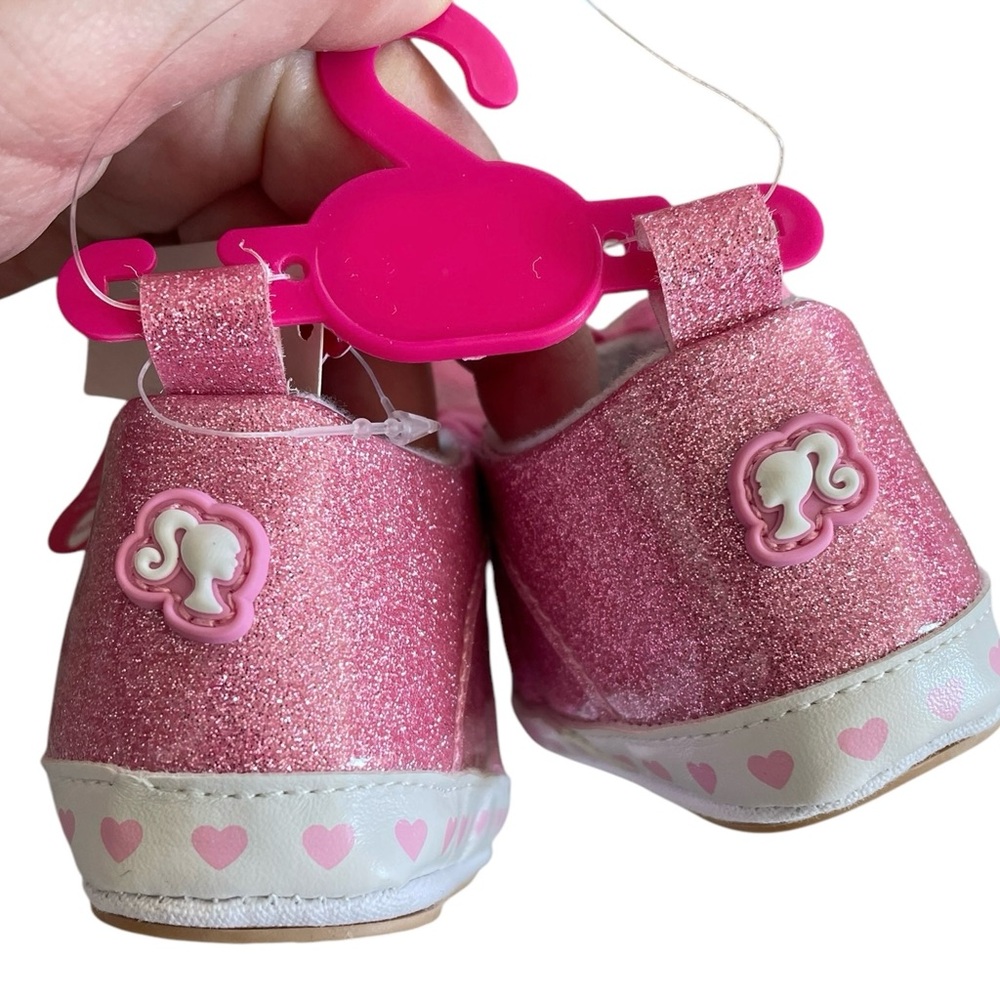 Barbie Pink Glitter Kids Shoes Size 3 - Picture 4 of 6